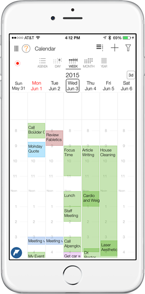LifeTopix Weekly Calendar View